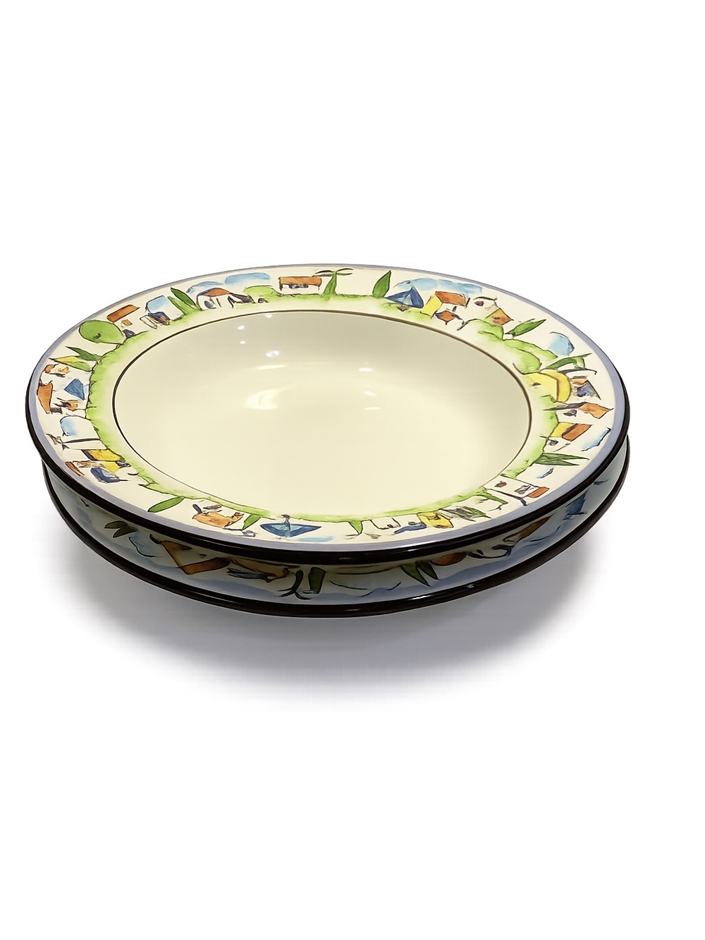 Sakura Provence by Sue Zipkin Hand-Painted Soup Bowls French Village